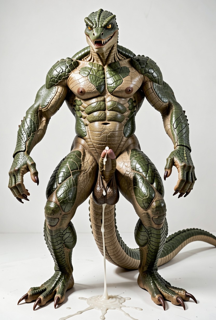 Cosplay, Wide Mouth With Sharp Jagged Teeth Rows, Muscular Reptilian Body Porno gay IA