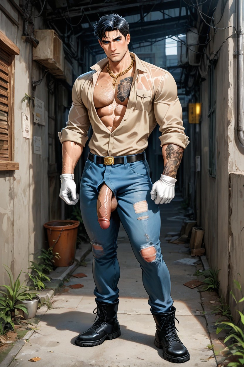 A Sexy, Anthro, With Tattoos On His Chest And Arms AI Gay Porn