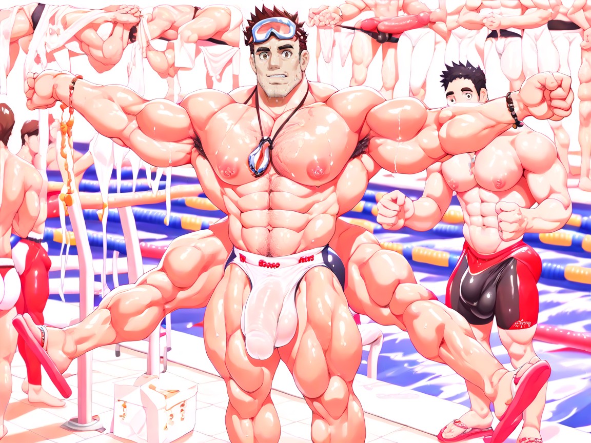 Hyper Pecs, Hyper Nipples, Wide Chests AI Gay Porn