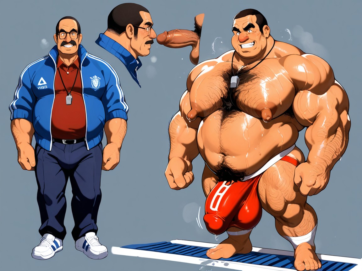 Squeezable, Muscle Gut Body, Low Angle AI Gay Porn