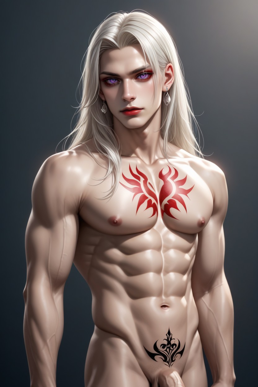 Muscular, Crotch Tattoo, Chocker AI Gay Porn