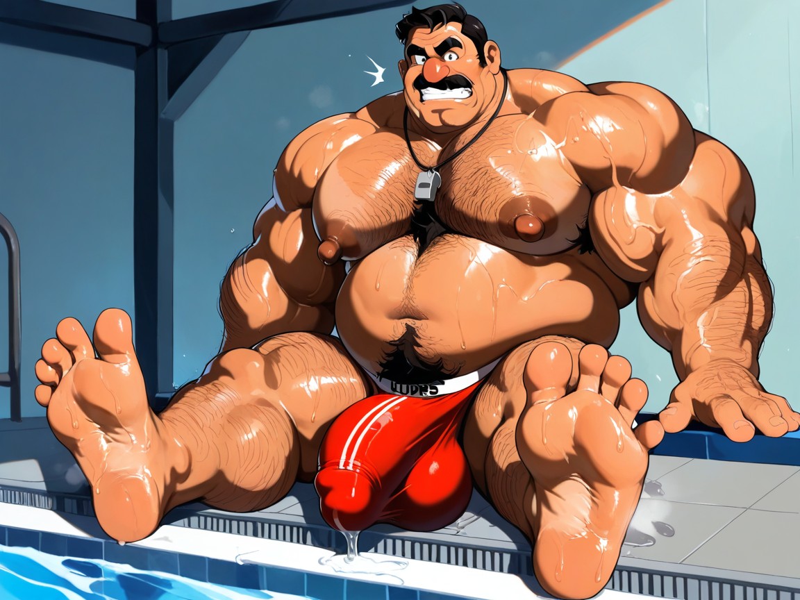 Masculine Features, Giant Chest Hair Clusters, Mamimi Style AI Gay Porn
