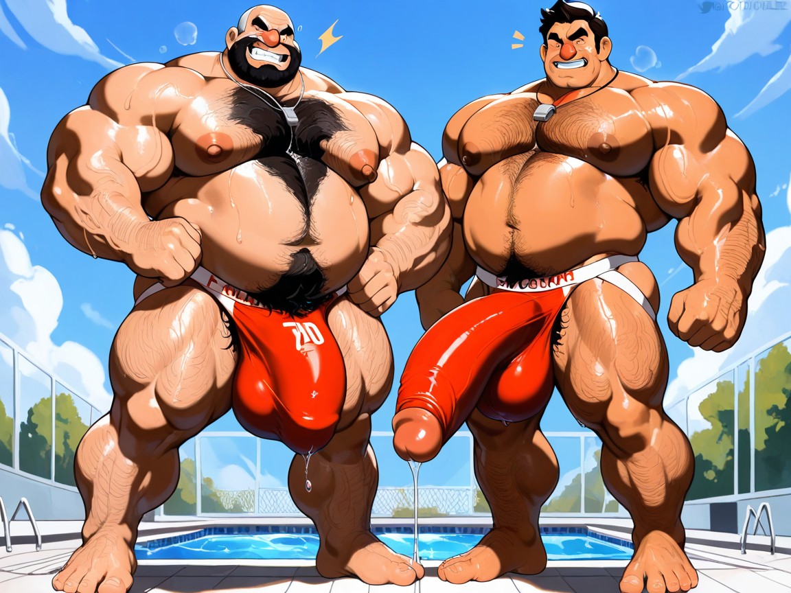 Only Men, Hairy Arms, Penis Bulge Hangs Excessively Low AI Gay Porn