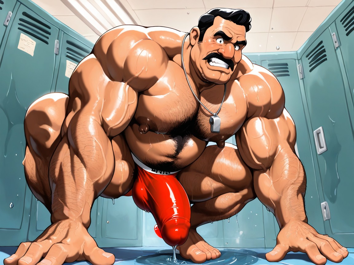 Overly Large Jaw, Giant Glans, Giant Chest Hair Clusters AI Gay Porn