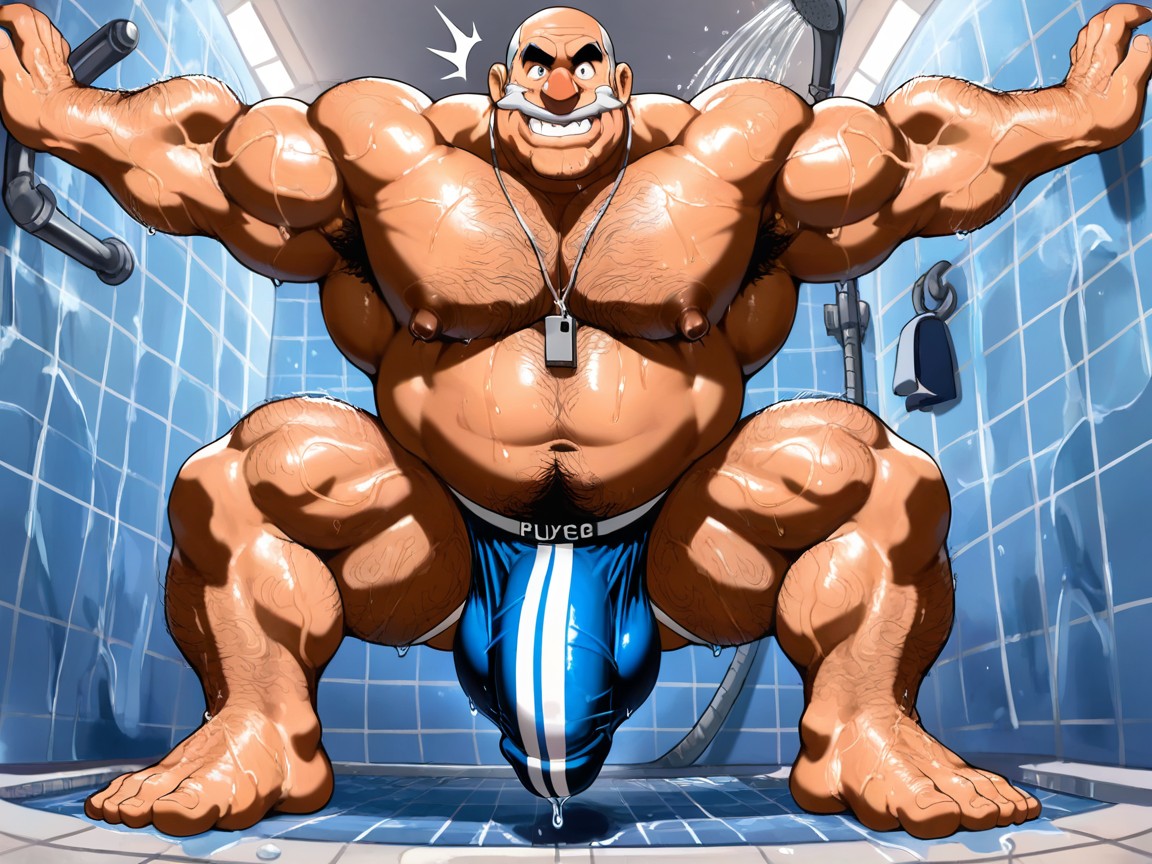 Burlap Jockstrap Material, Excessive Body Hair, View From Below AI Gay Porn