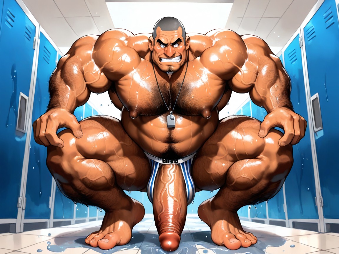 Pies Grandes, Tanned Skin, Vista Aérea Porno gay IA