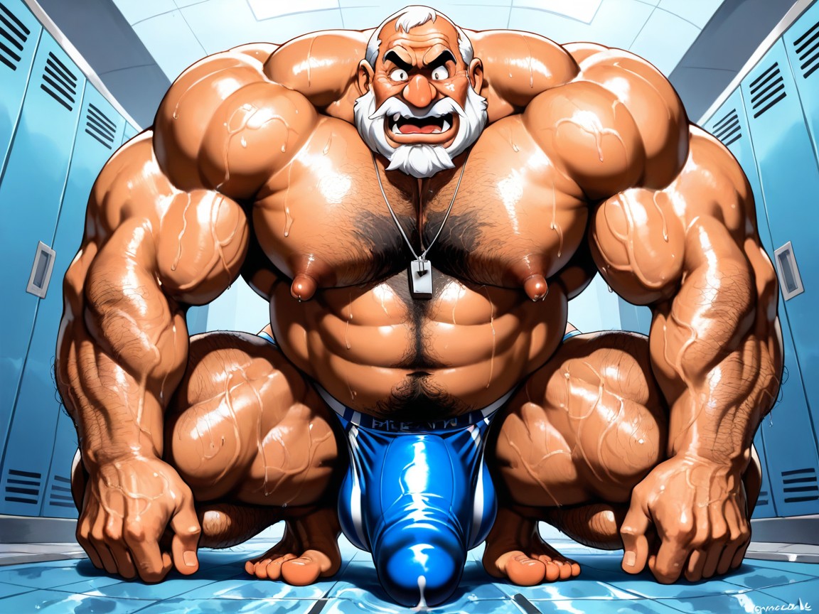 Tanned Skin, Giant Chest Hair Clusters, Hyper Nipples AI Gay Porn