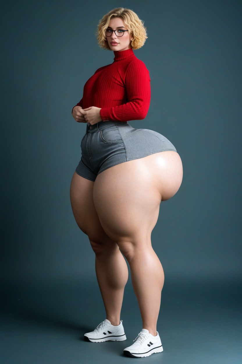 Sexy Curved Body, Extremely Pale Skin, Thick Hips AI Gay Porn