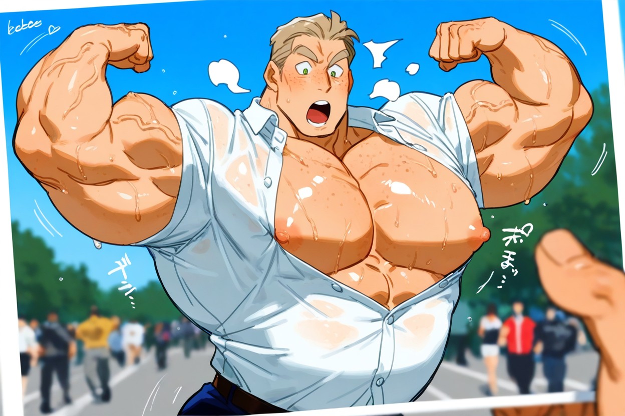 Freckles On Pecs, Growth Effects, Surprised At Self Getting Bigger AI Gay Porn