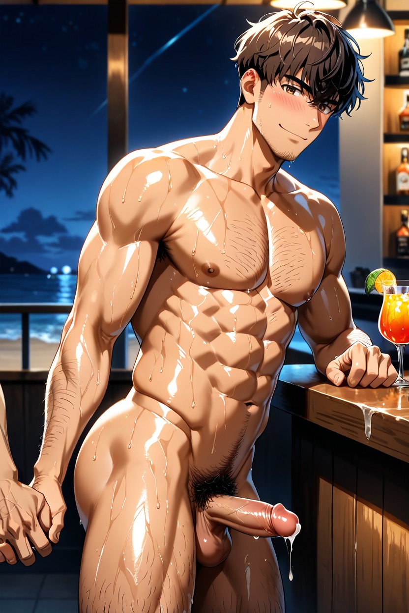 No-another Male, Chest Hair, Medium Length AI Gay Porn