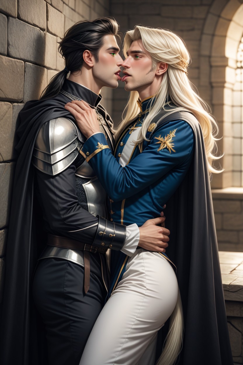 Two Model Men, Dominant Knight, One Tail Hair AI同性戀黃片