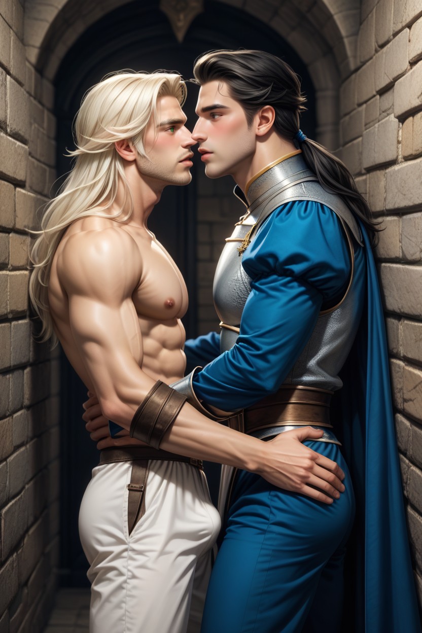 Pants Down, Males Only, Prince Pressed Against Wall AI同性戀黃片