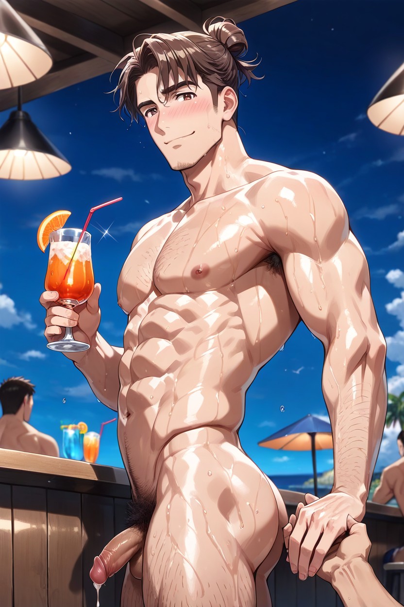 Bar Counter, No Stubble, Sunny AI Gay Porn