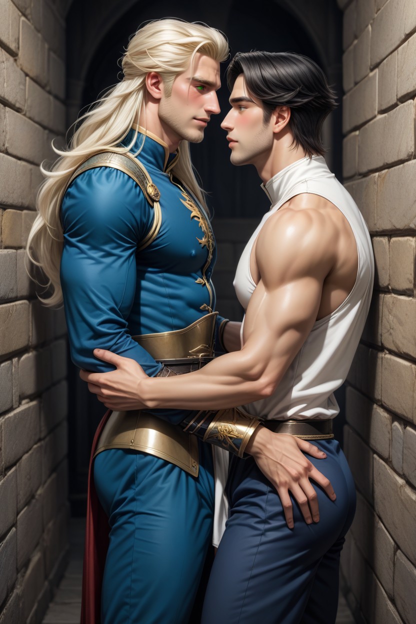 First Person, Bottom Man, In Mediaval Fantasy Castle AI Gay Porn