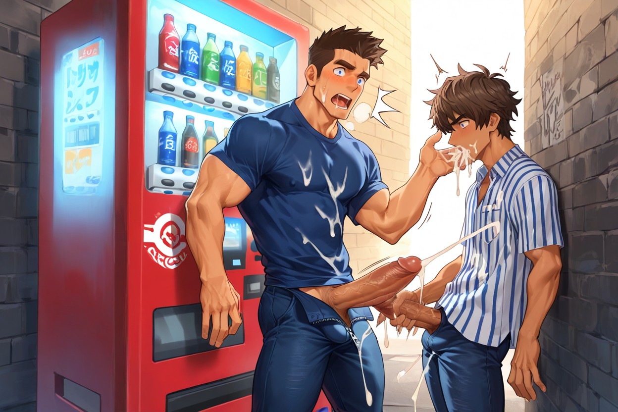 Tanned Skin, Against Vending Machine, Penis Only AI同性戀黃片