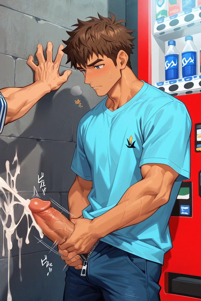 Brown Hair, 1 Person, Standing On Street Corner AI Gay Porn