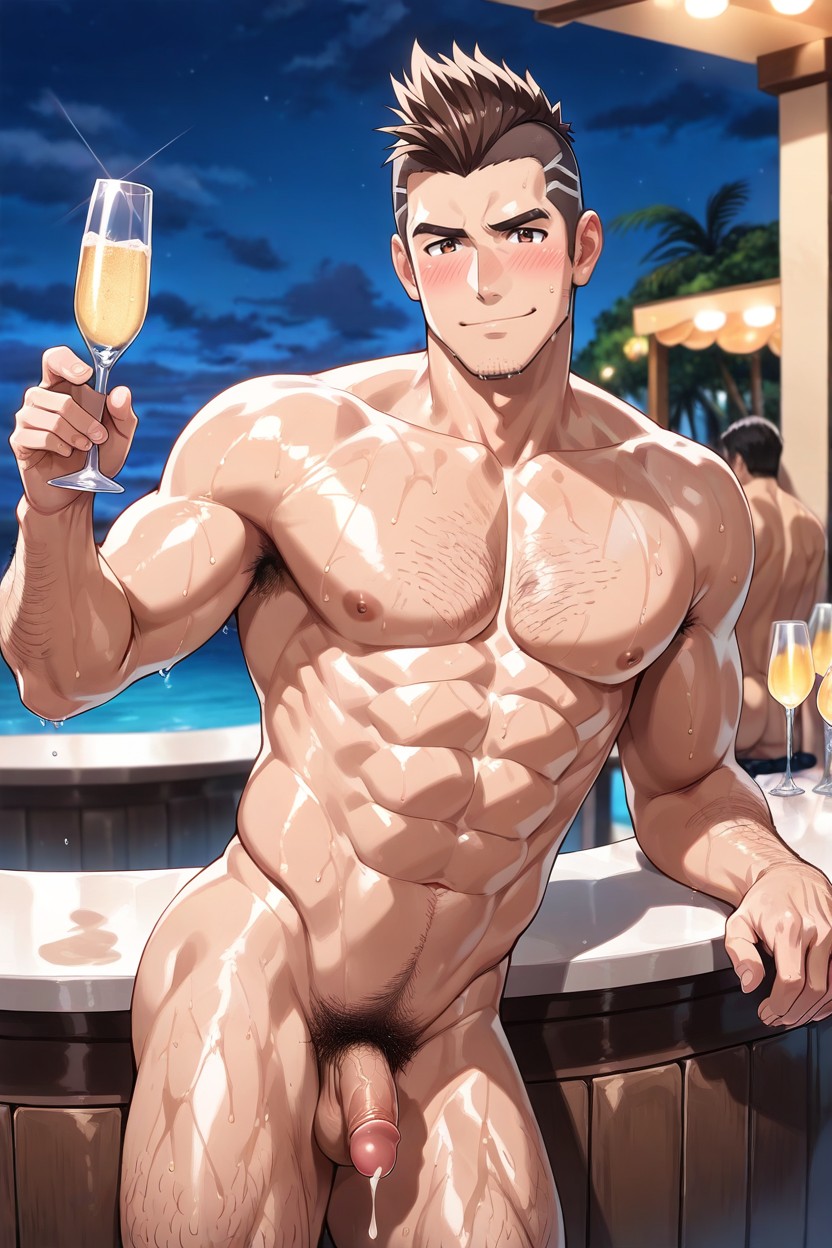 Person, Male Yo, Bar Counter AI Gay Porn