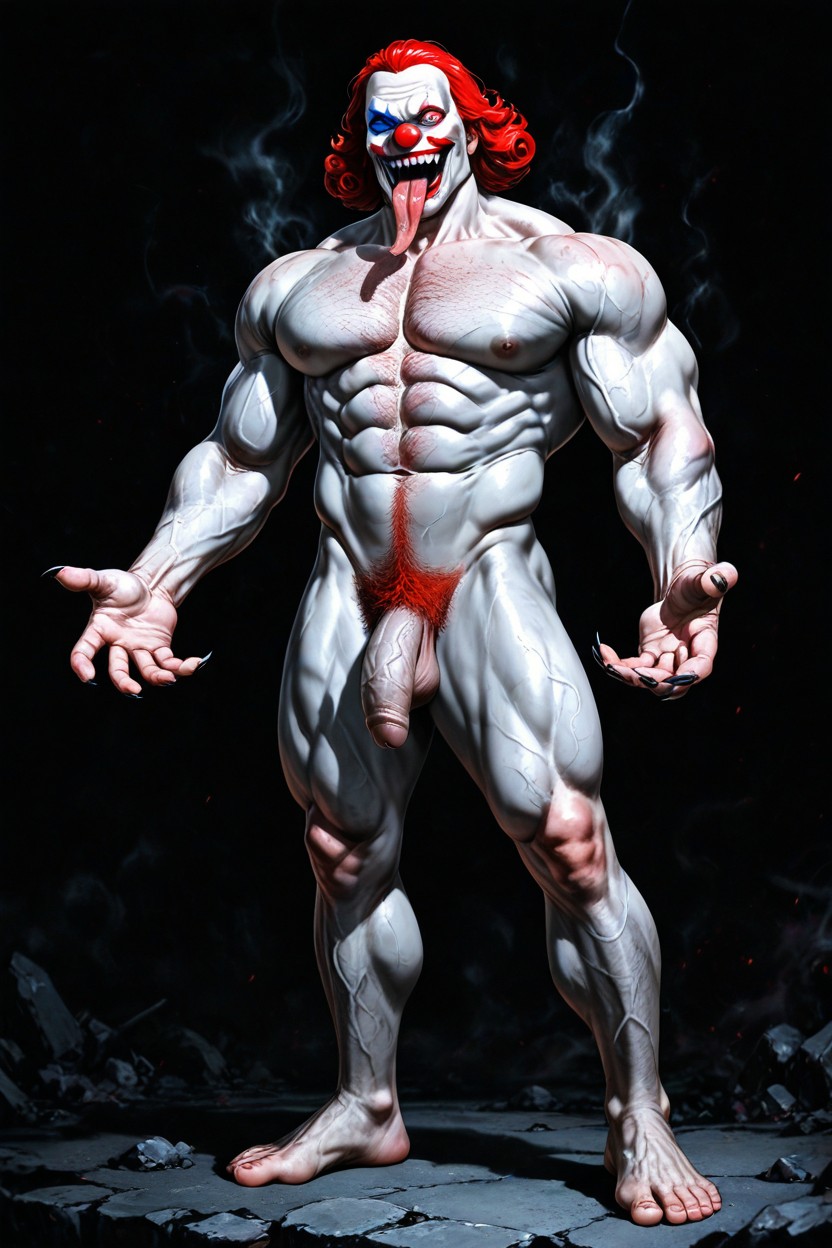 Long Pointy Black Claws, Red Eyes, On The Body AI Gay Porn