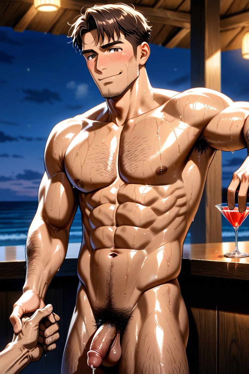 1 Person, Bar Counter, No Stubble AI Gay Porn