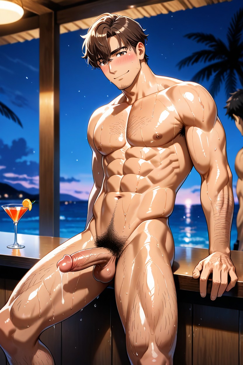 Side Bangs, No-middle-aged Man, 18+ AI Gay Porn