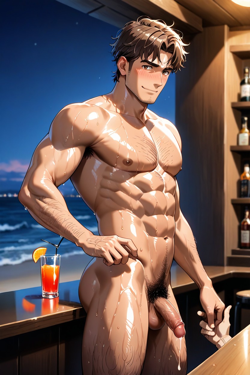 Naked, Naked, No Stubble AI Gay Porn