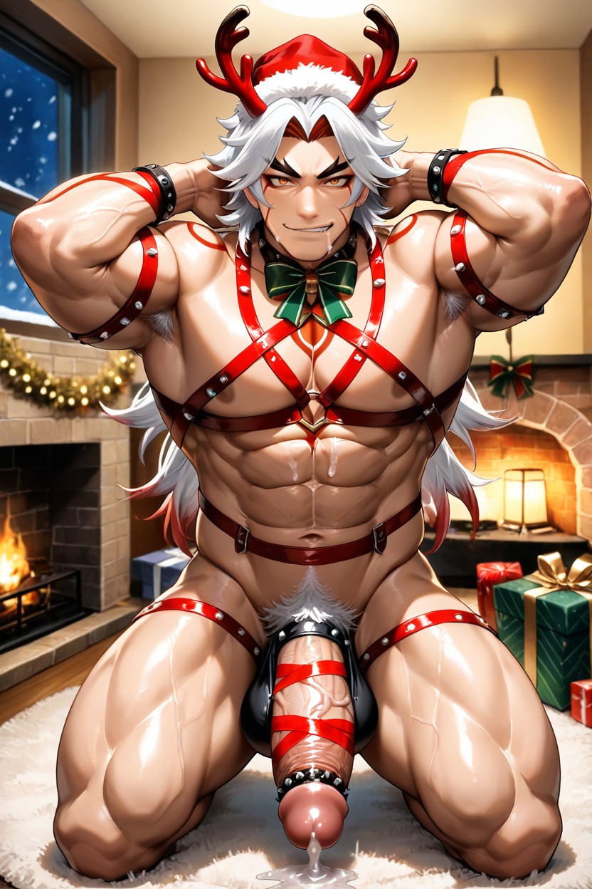 Strongman Waist, Snowing Outside The Window, Amber Eyes AI Gay Porn