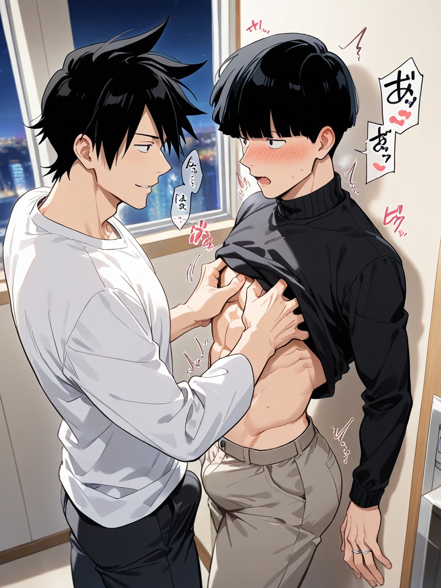 25+, Eye Contact, Black Turtleneck Sweater AI Gay Porn