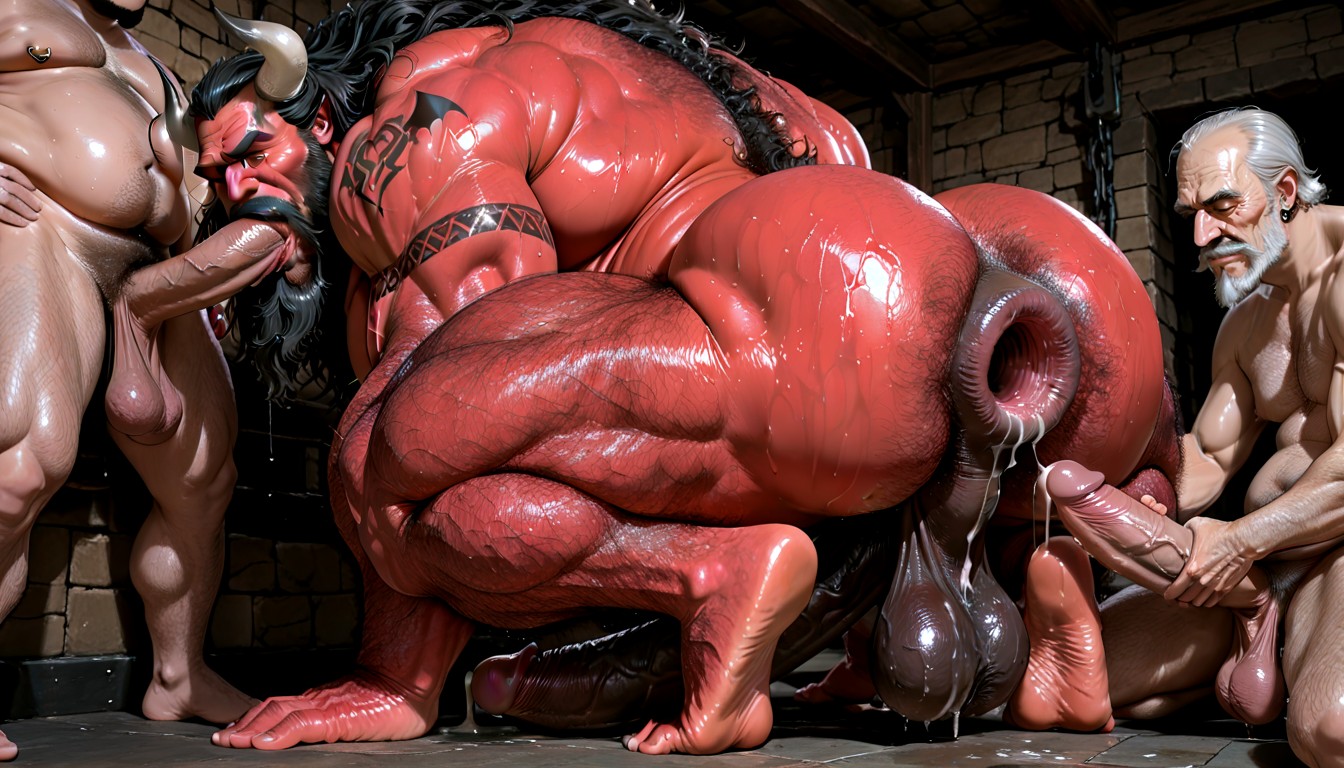 Glory Holes, Squatting, Hyper Hairy Body AI Gay Porn