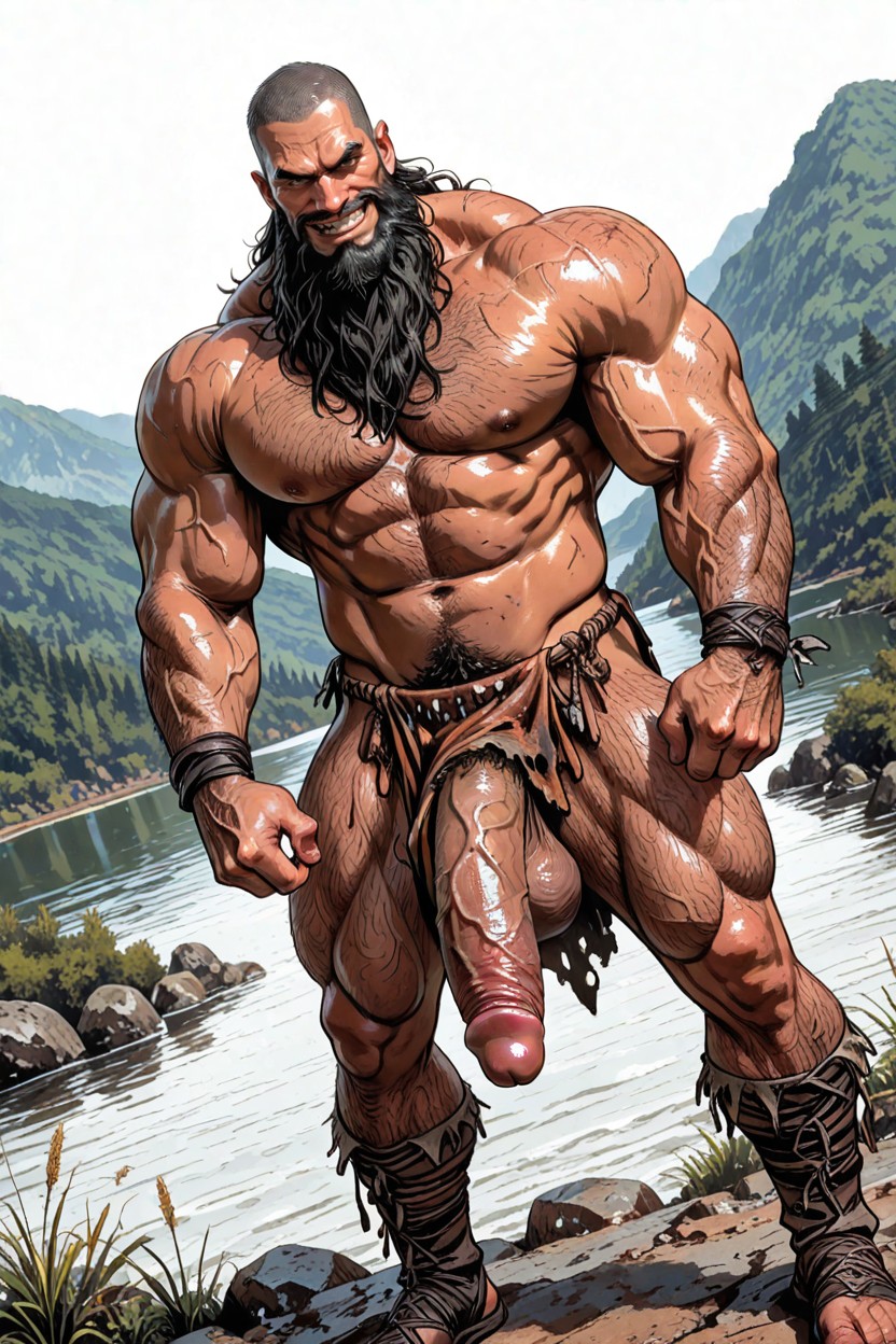 Front View, 18+, Oversized Muscles AI Gay Porn