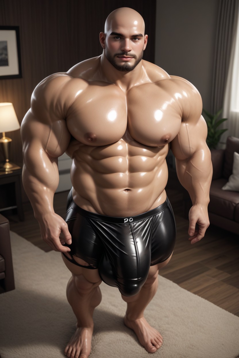 Massive Penis, Round Pillowy Pecs, Big Thick Bulge AI Gay Porn