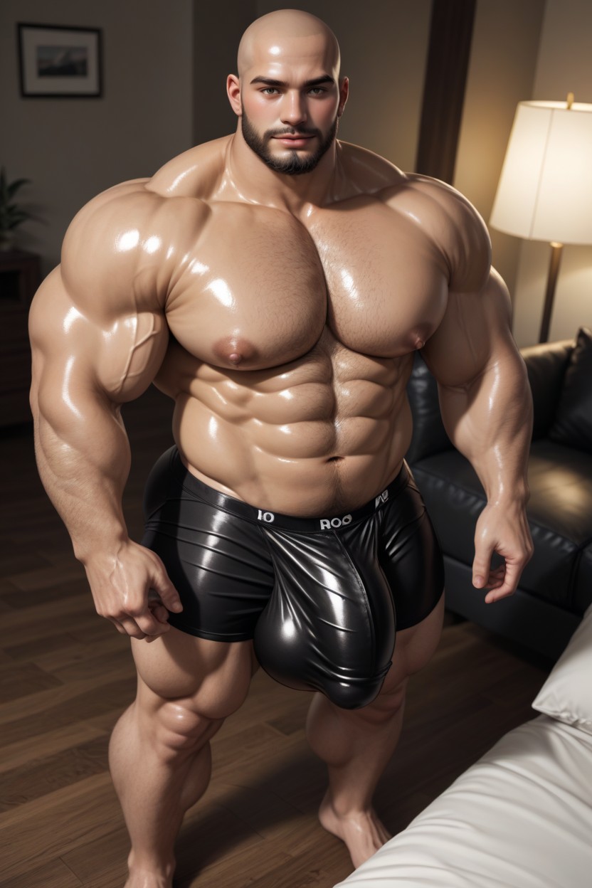 Gigantic, Erect Penis, Clean Shaven AI Gay Porn