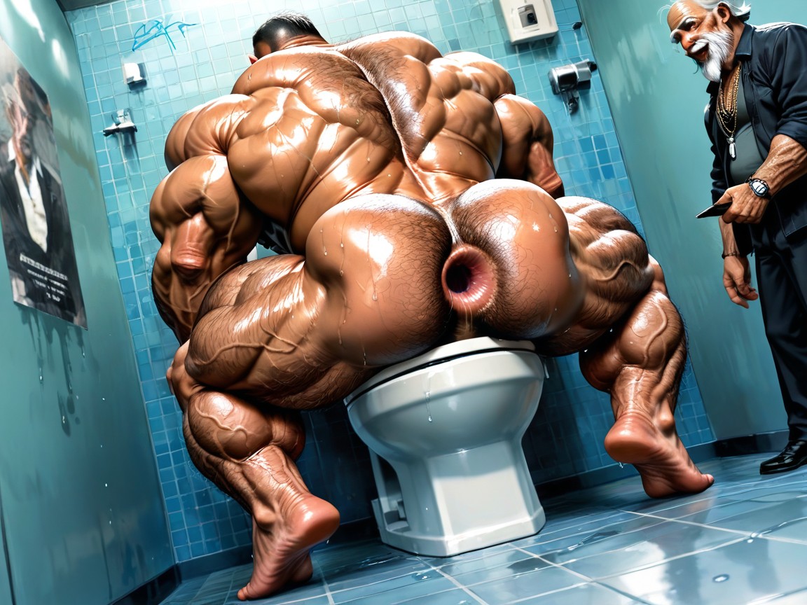 Square Jaw, Huge Hairy Anus, Muscular Ass Porno gay IA
