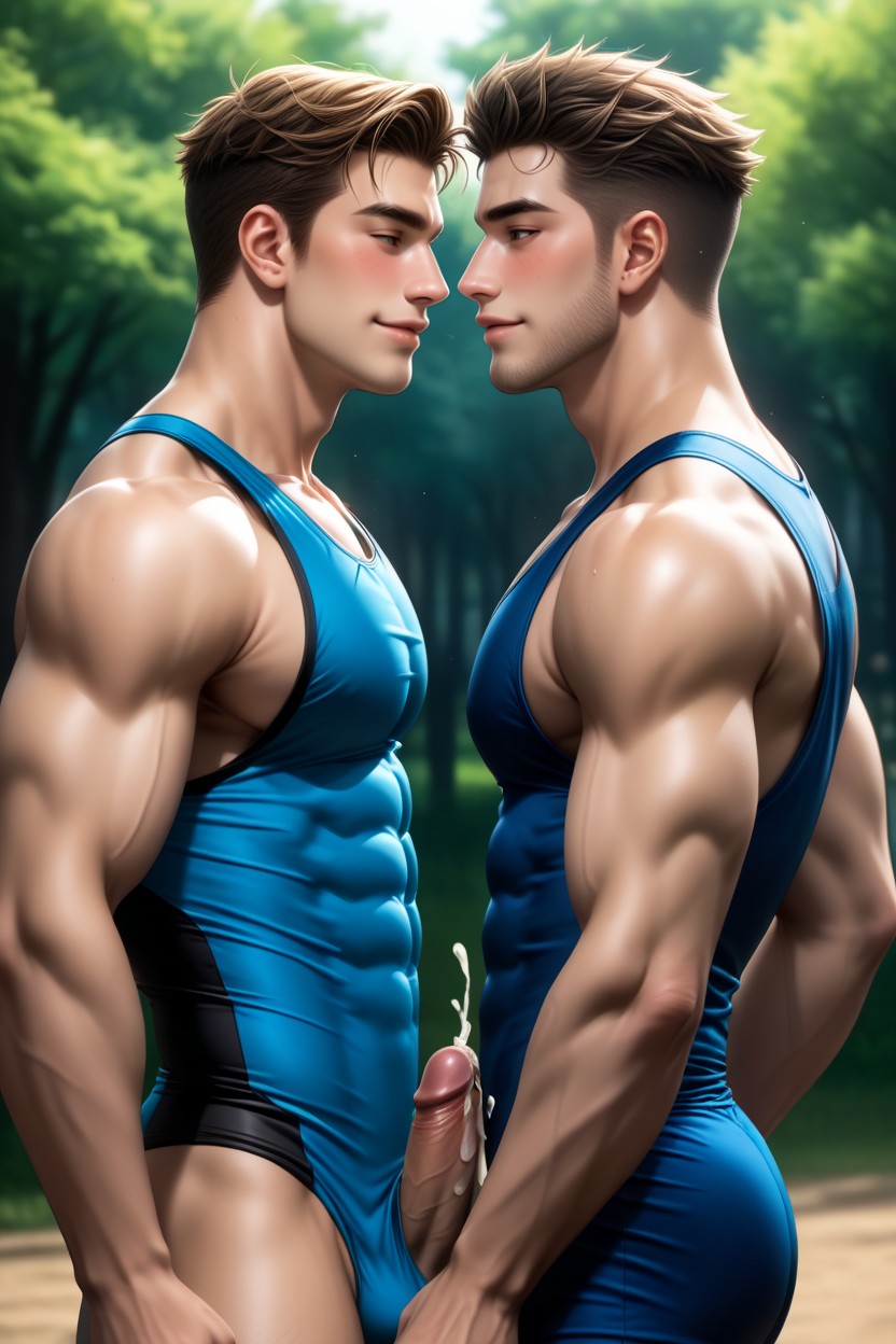 Fit, Male Only, Muscular AI Gay Porn