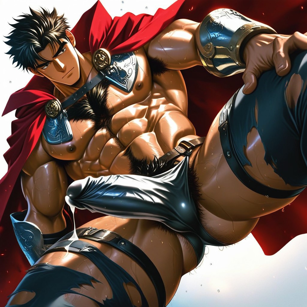 Holding Sword In Hand, Exposed Dick, Stomach Hair Porno gay IA