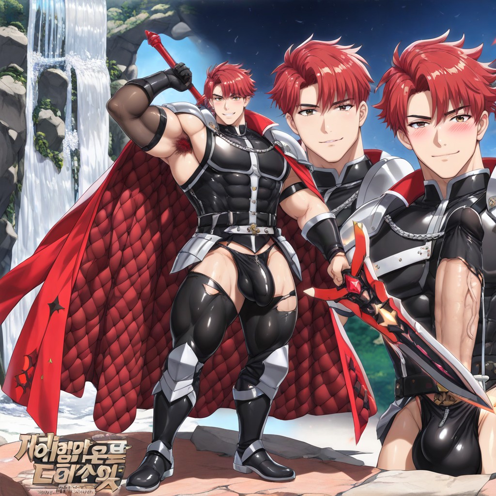 Veins, Holding A Glowing Magical Sword, Medium Ass AI Gay Porn