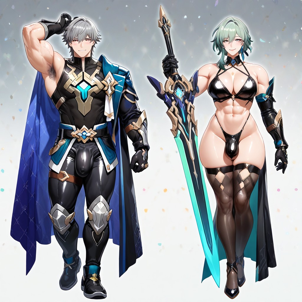 Ultra-detailed, Armpit Hair Color = Hair Color, Fit AI Gay Porn