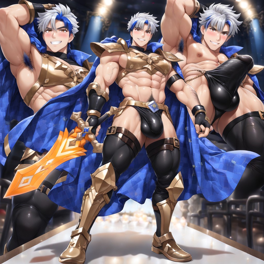 Armpit Hair, Male Only, Holding A Glowing Magical Sword AI Gay Porn