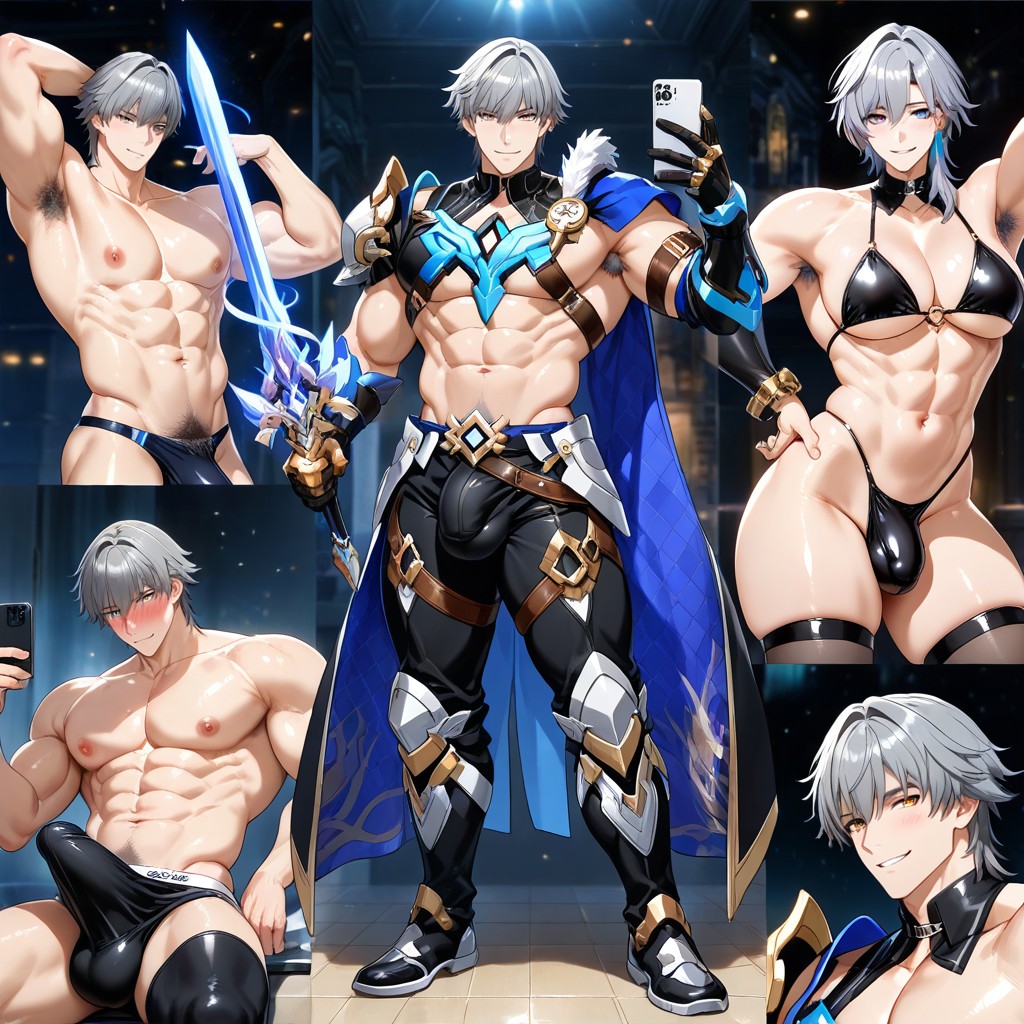 Male Only, Veins, Full Body AI Gay Porn