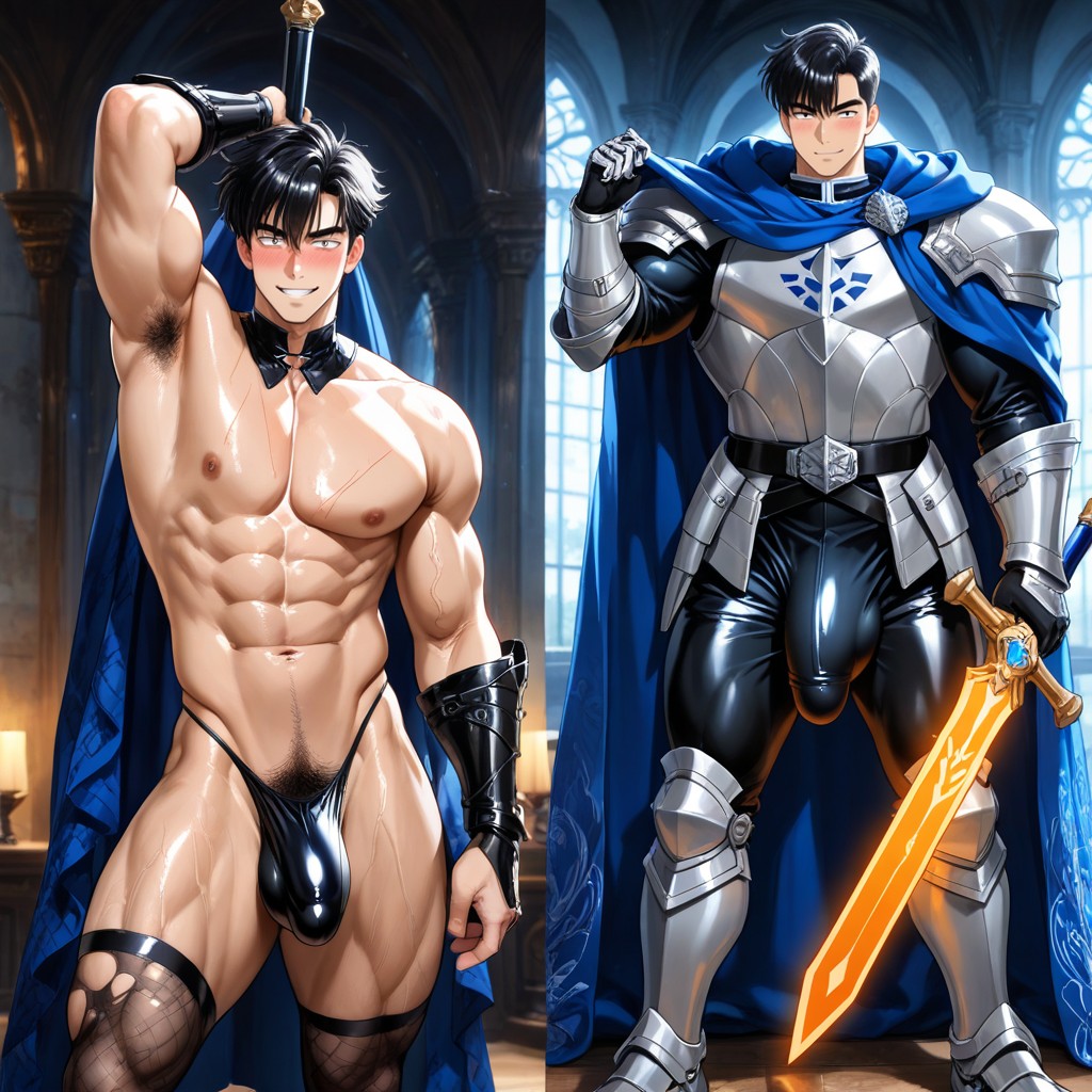 Крупный План, Intricate Armor Plating, Armpit Hair ИИ гей порно