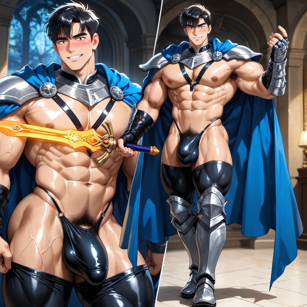 Hyper-muscular Ripped Physique, Thick Thighs, “ Himmel” From Frieren Beyond Journey's End AI Gay Porn