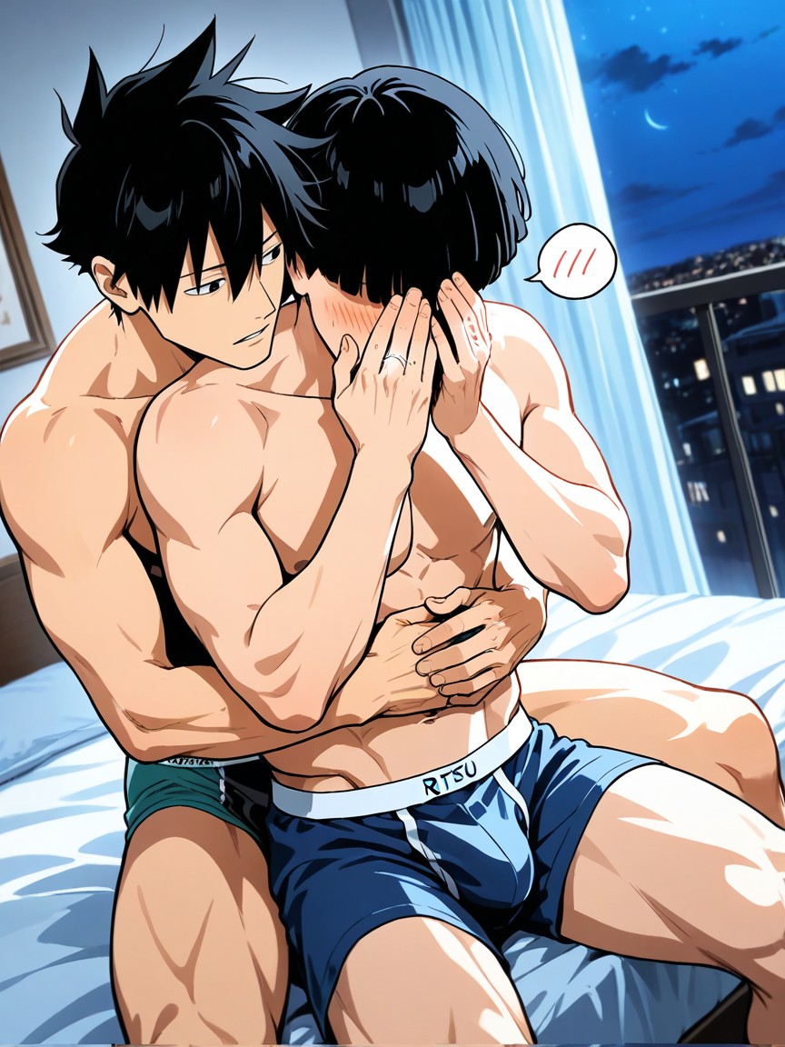 Perfect Quality, Sitting On The Bedside, Upper Body AI Gay Porn