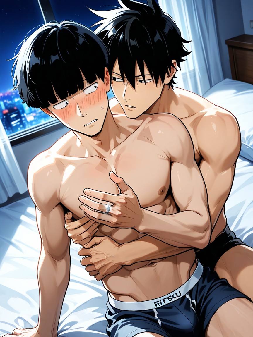 Hug From Behind, Kageyama Shigeo Is Male, Indoor AI Gay Porn