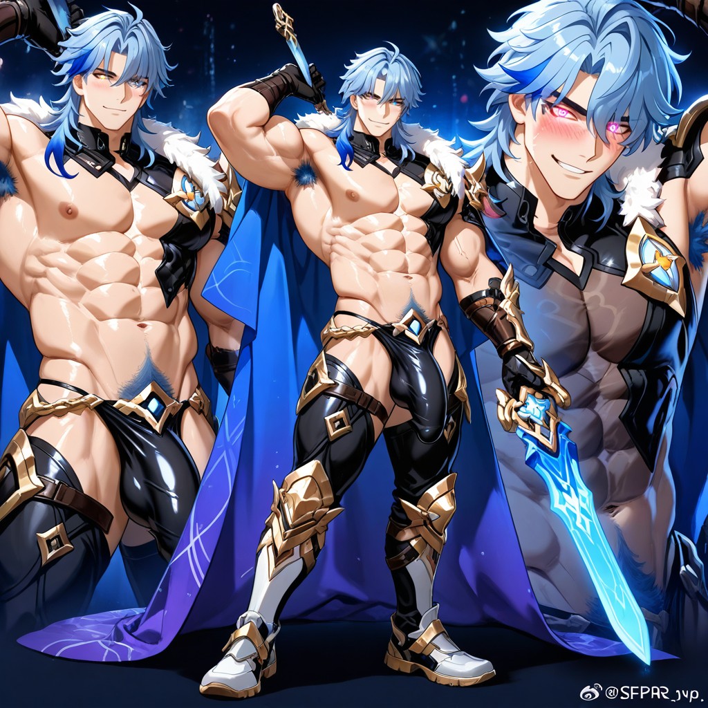 Wide Shoulders, Pegasus Seiya Hero Theme, Underwear Is Black Thong AI Gay Porn