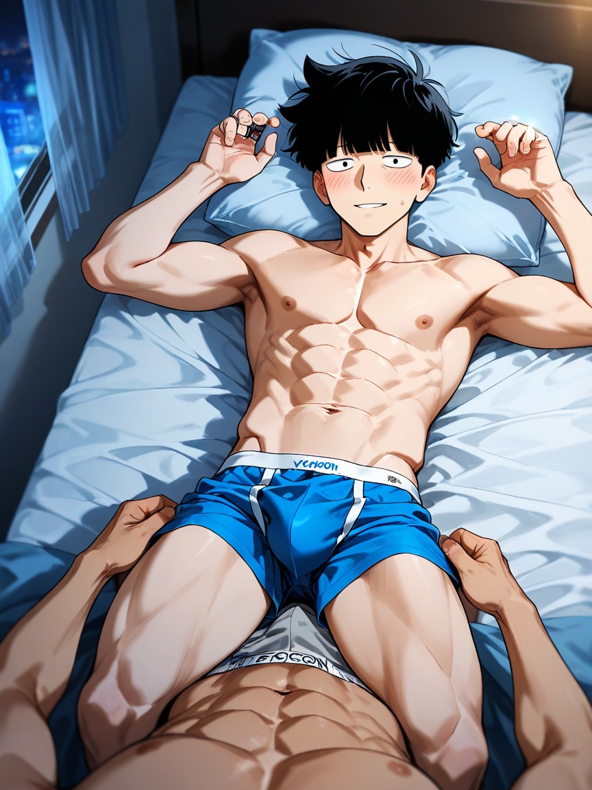 Slight Smile, Sheer Curtains, Male AI Gay Porn