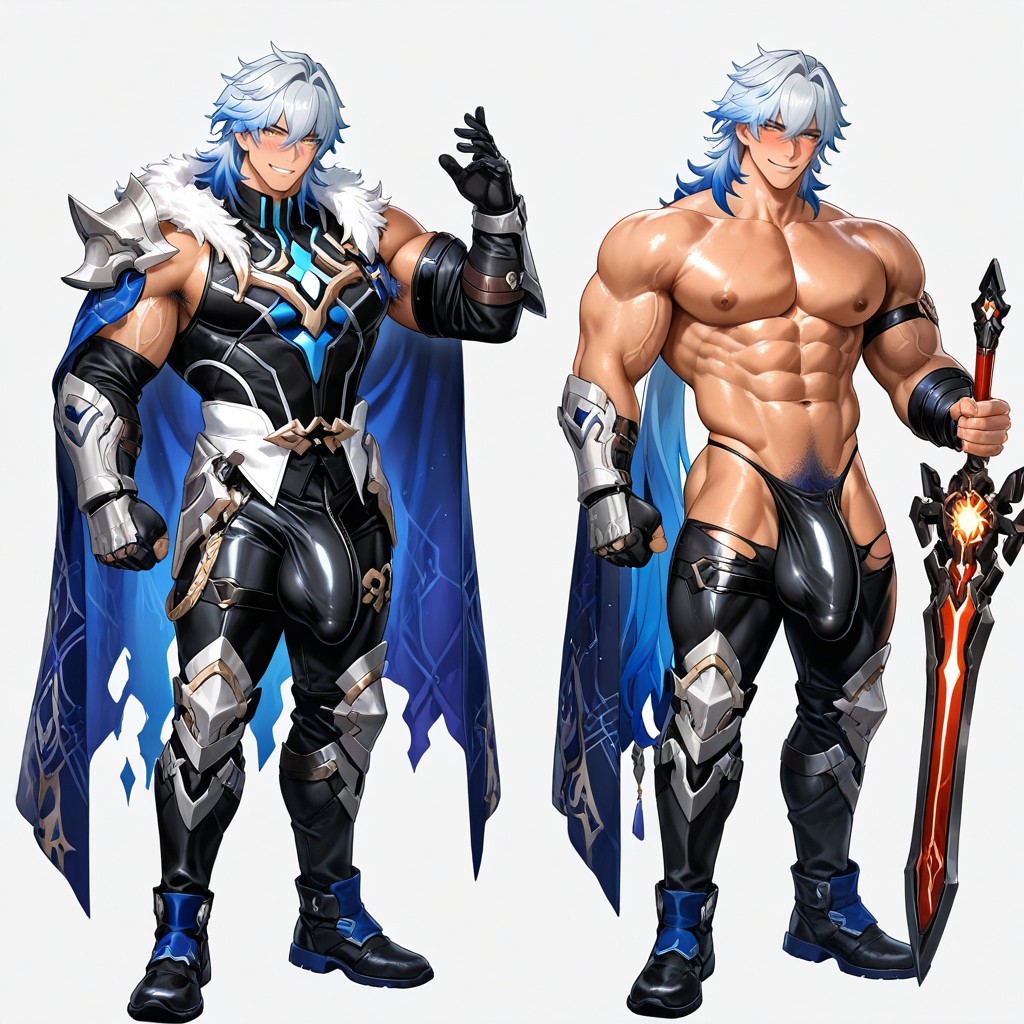 One Arm Up, Armpit Hair, Detailed Fabric Texture AI Gay Porn