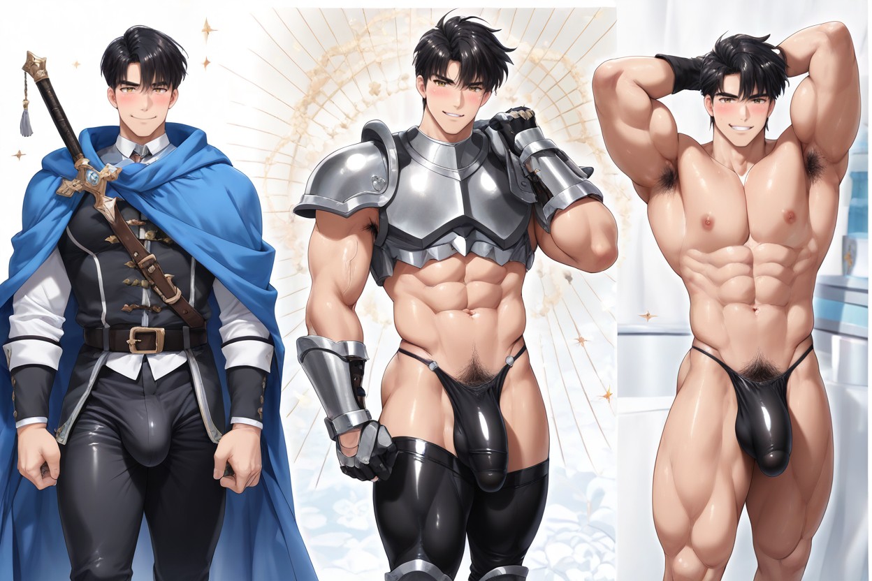+, Show Male Only, Detailed Knight Leggings AI Gay Porn