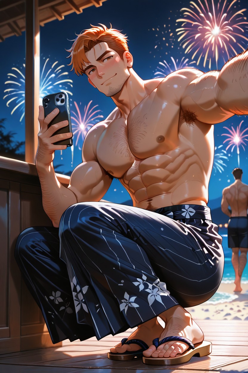 Male Head Only, Asymmetrical Hair, Make Everything The Background AI Gay Porn