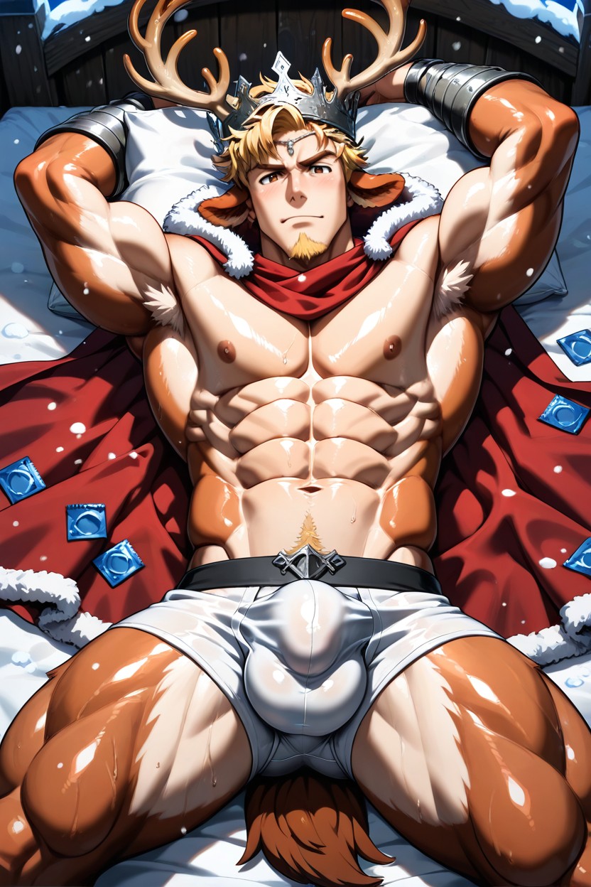 Muscular, Gladiator, Antlers AI Gay Porn