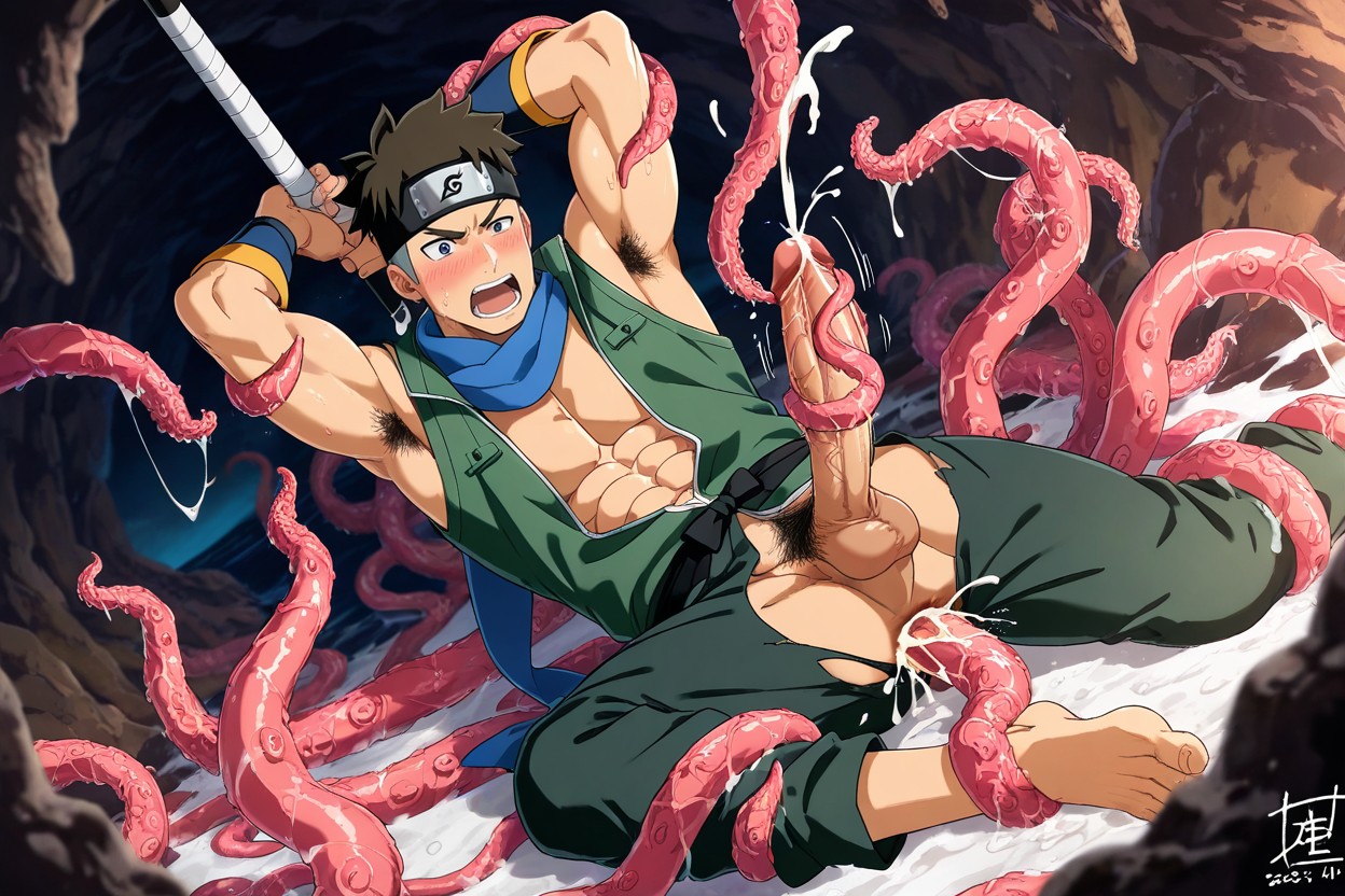 Ass Being Dug By A Tentacle, Dynamic Lighting, Medium AI Gay Porn