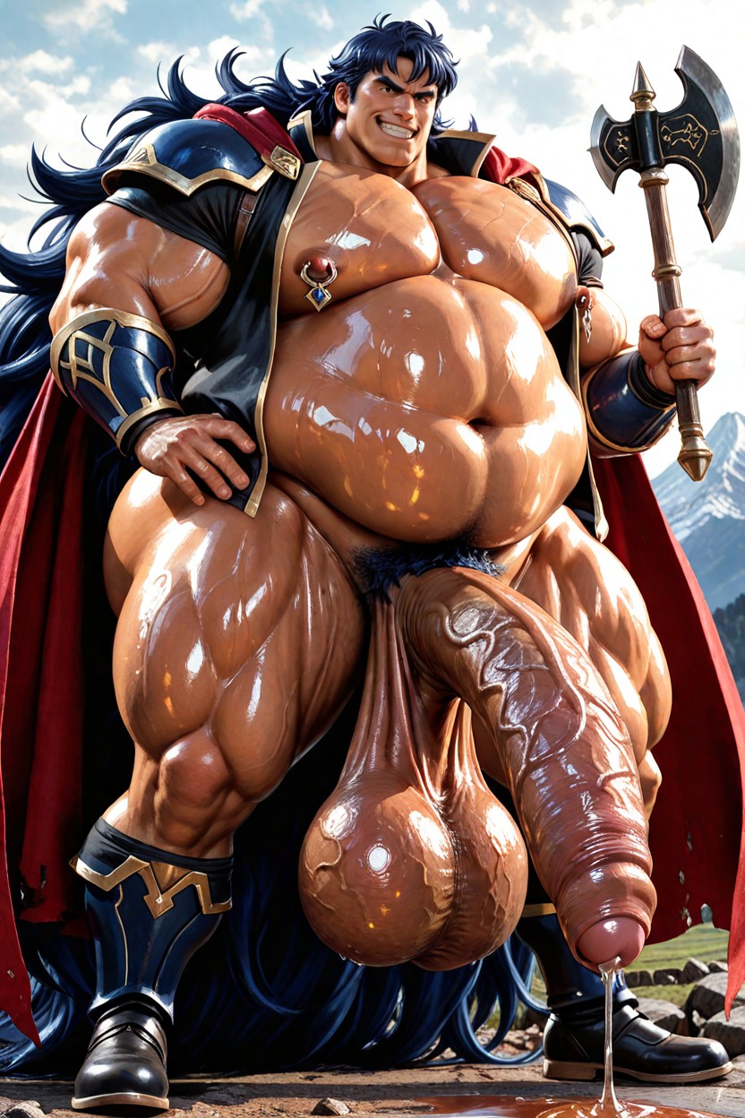 Hyper Genitals, Hector From Fire Emblem, Nipple Rings AI Gay Porn